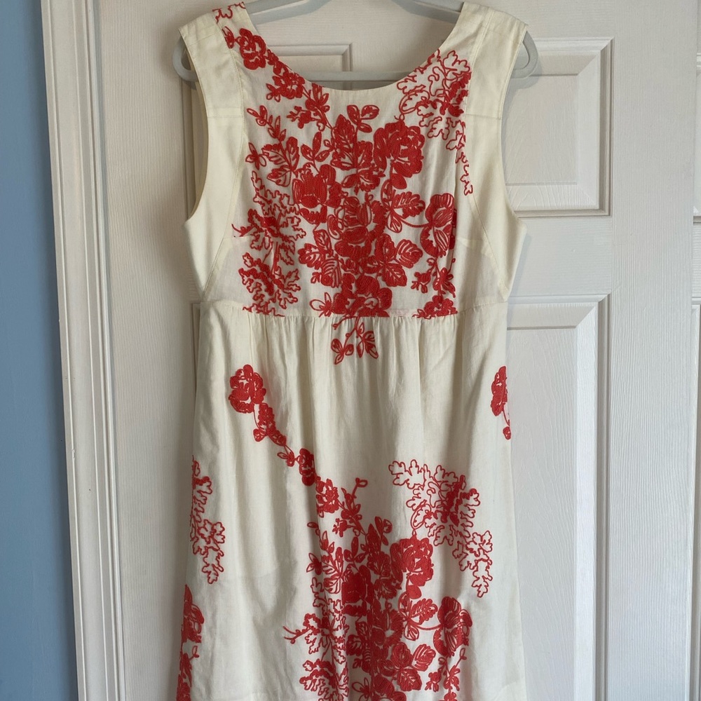 J. Crew, Size 10, Floral Embroidered Midi Dress